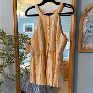 Torrid Light Yellow Striped Sleeveless Top